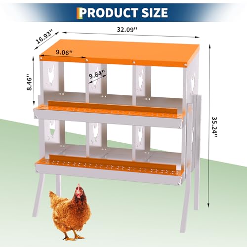 Garvee Chicken Nesting Box with Removable Tray, 8 Compartment Nesting Boxes for Chickens, Easy to Clean and Install