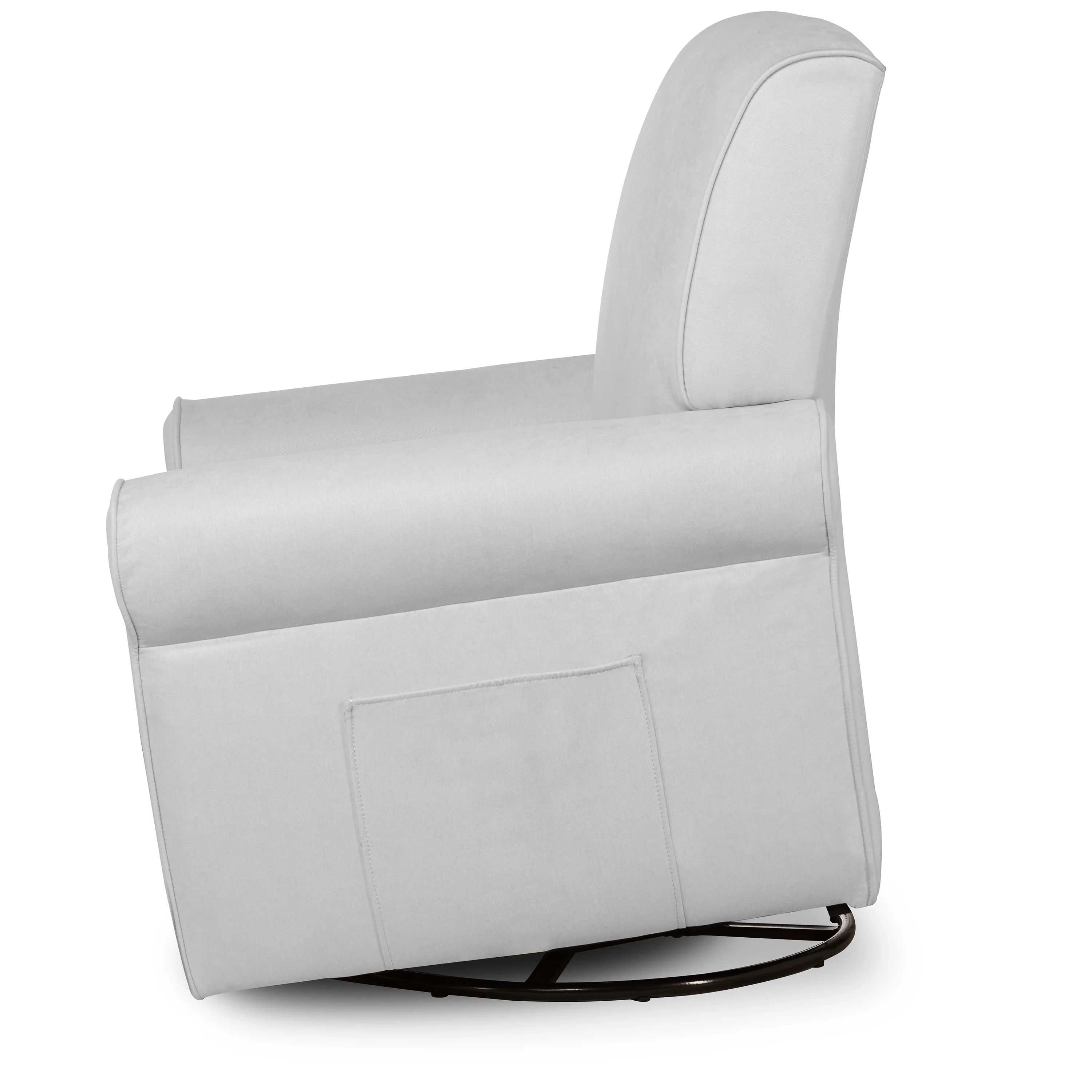 Evolur London Upholstered 360 Swivel l Glider I Rocker I Nursery Glider I Durable Soft Fabric in Gray Finish
