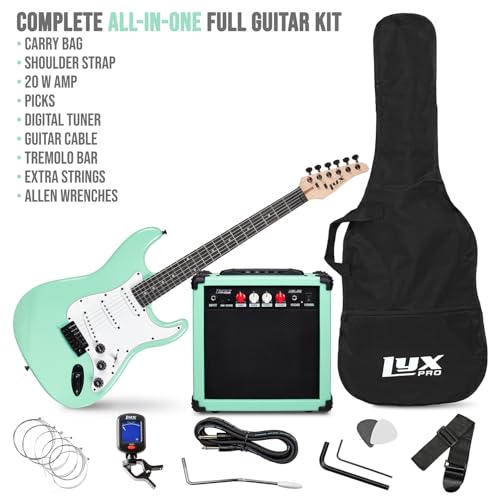 LyxPro Electric Guitar 39" inch Complete Beginner Starter kit Full Size with 20w Amp, Package Includes All Accessories, Digital Tuner, Strings, Picks