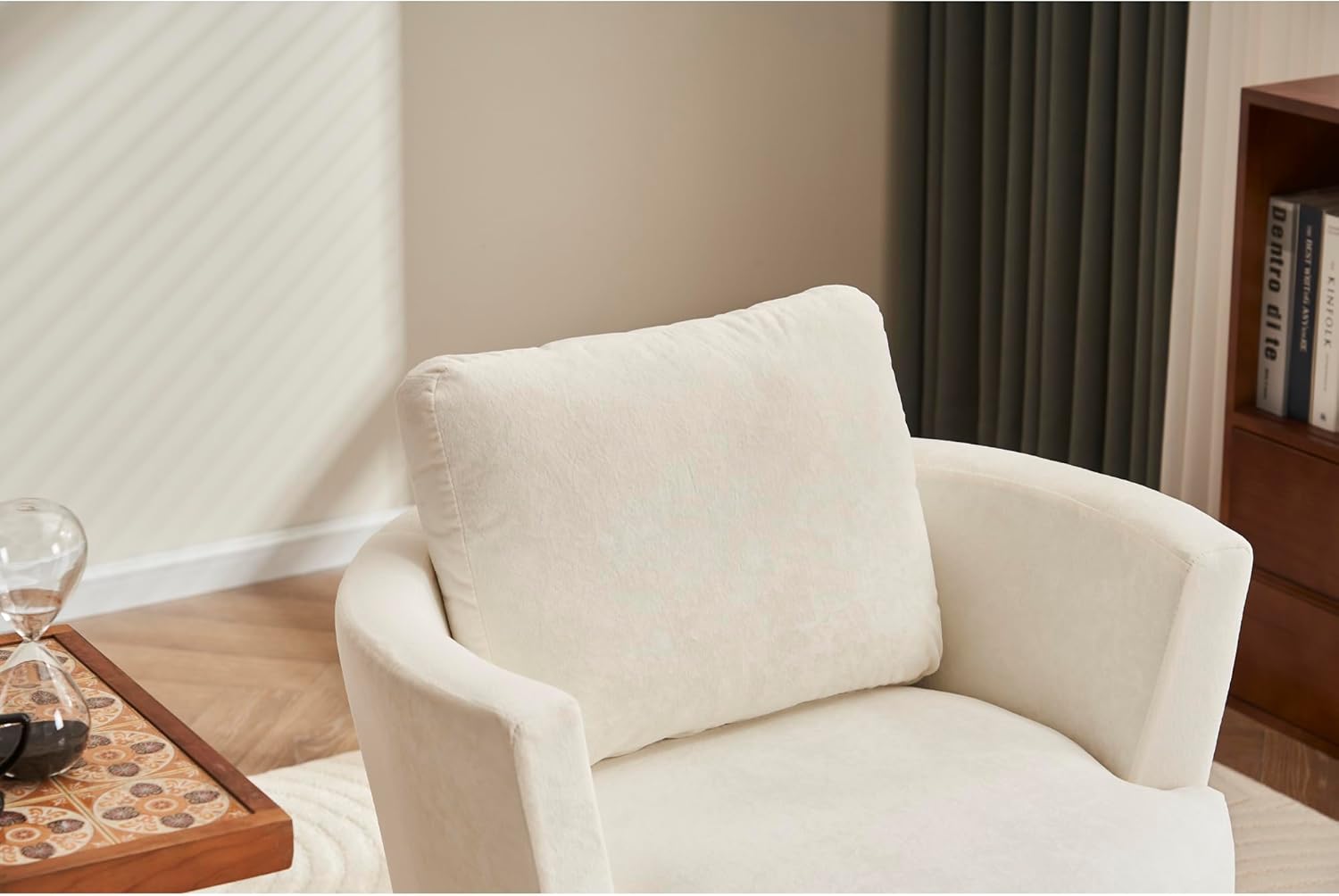 Velvet Swivel Barrel Chair, Swivel Accent Chairs Armchair for Living Room, Reading Chairs for Bedroom Comfy