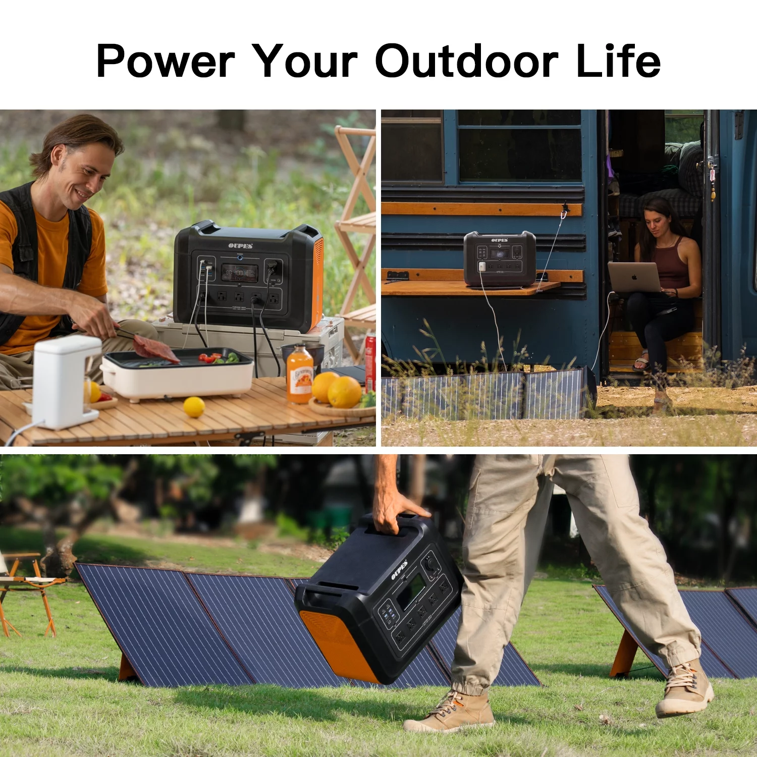 OUPES 2400W Solar Generator with 4*240W Panels Included