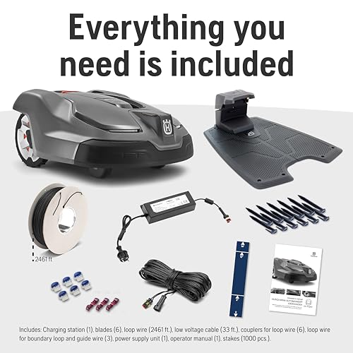 Husqvarna 410iQ Automower Robotic Mower, 0.5 Acre Mowing Capacity, Wire Free Robot Lawn Mower with Charging Station
