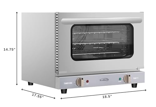 KoolMore 32 in. Commercial Countertop Convection Oven, Holds Full Size Pans, 4 Racks and 3500W of Power, 240V in Stainless-Steel