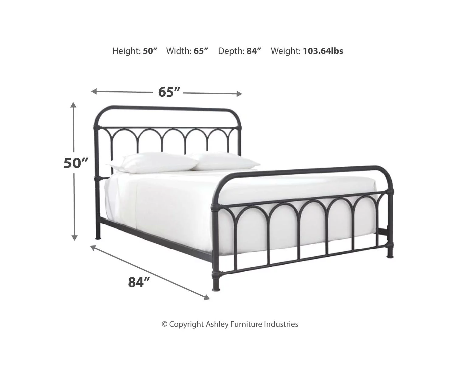 Signature Design by Ashley Casual Nashburg Queen Metal Bed  Black