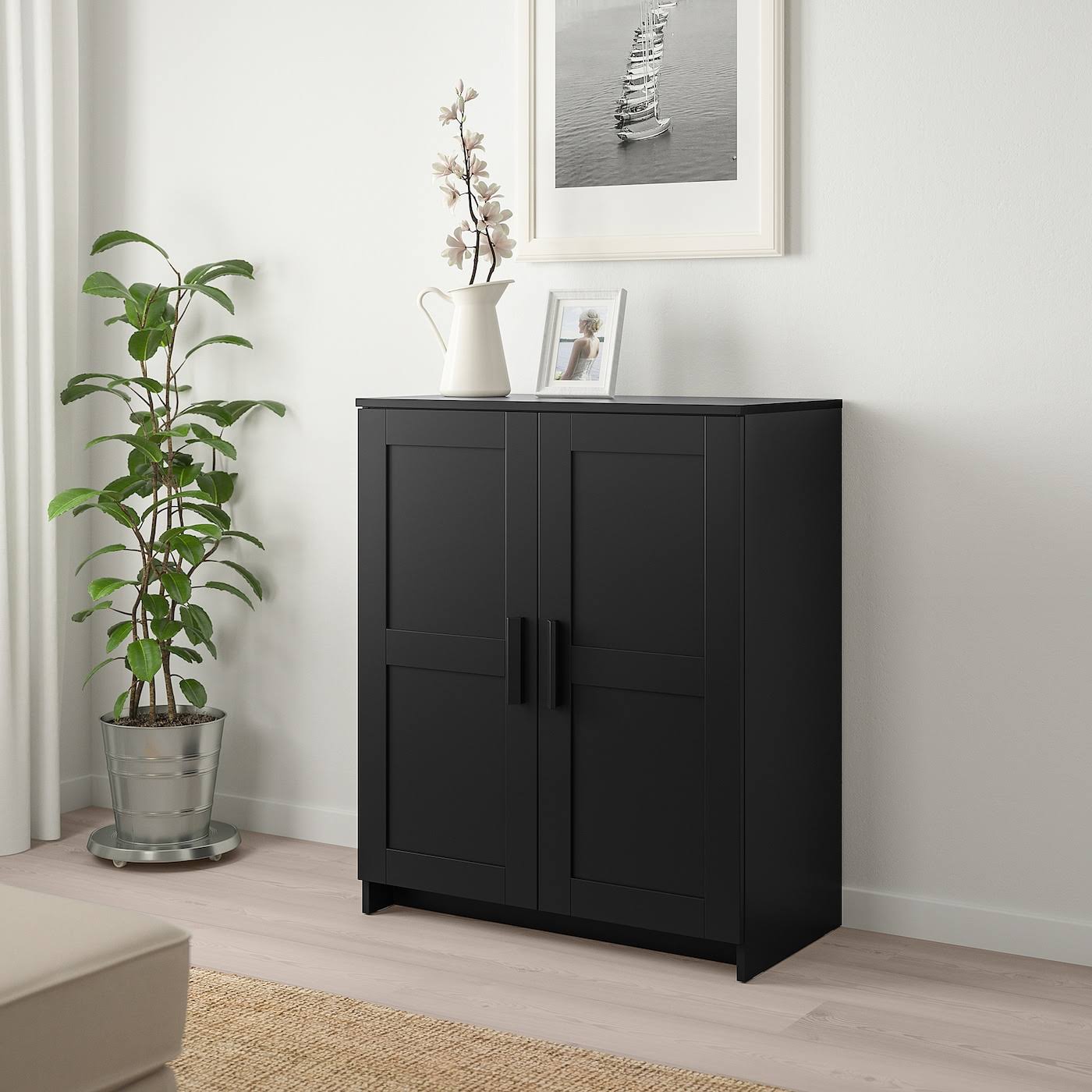 IKEA - BRIMNES Cabinet with Doors, Black, 30 3/4x37 3/8