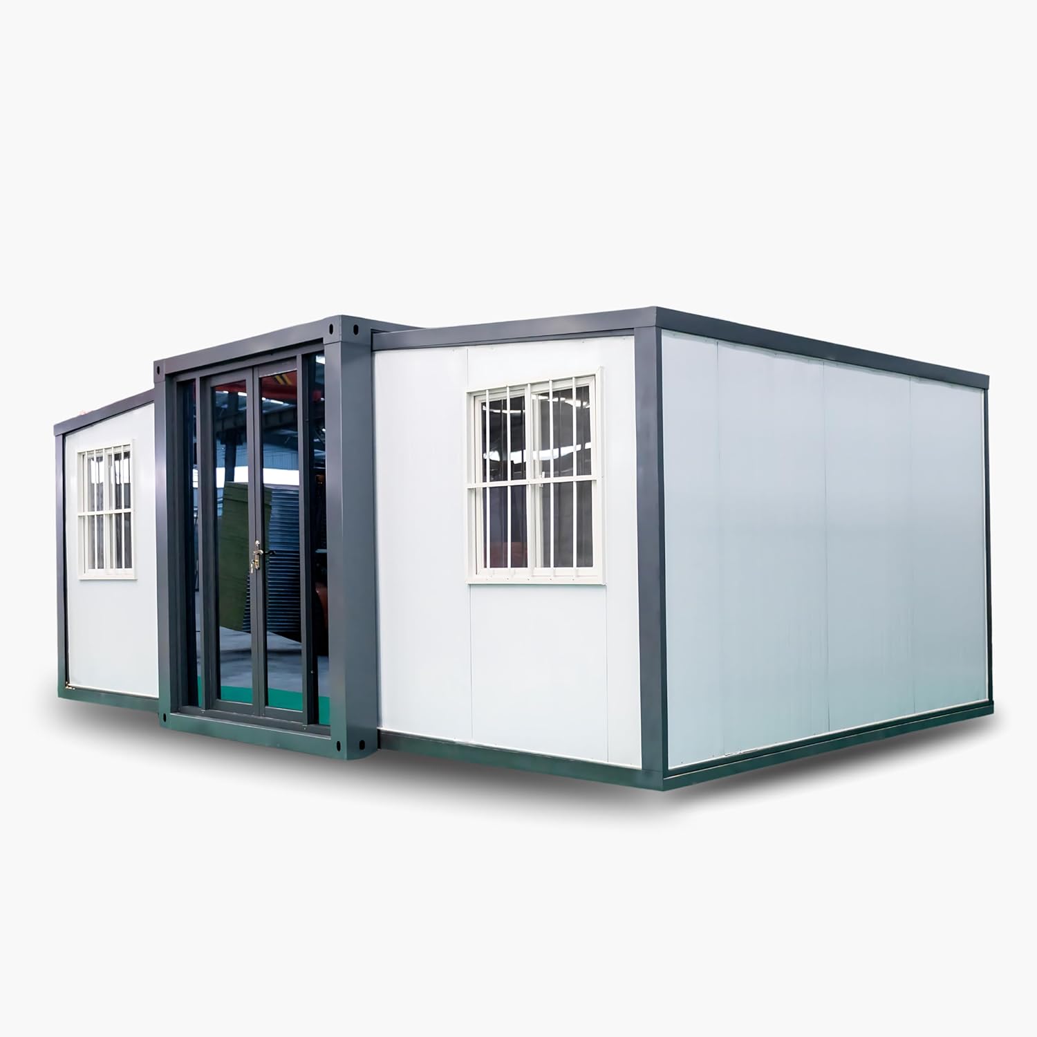 Prefabricated Tiny White House for Living | Expandable Modern Prefab House with 1 Bathroom 1 Living Room and 2 bedroom VILLA/OFFICE/GARDEN