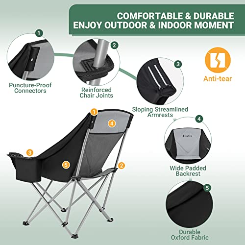 KingCamp Oversized XL Camping Chair, Heavy Duty 500lbs Folding Couch for Adults