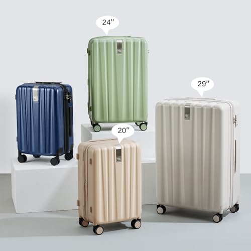 Hanke 29 Inch Luggage Suitcases With Spinner Wheels Lightweight PC hardside Rolling Suitcase With Travel Lock, Checked-Large 29-Inch(Blackish Green)