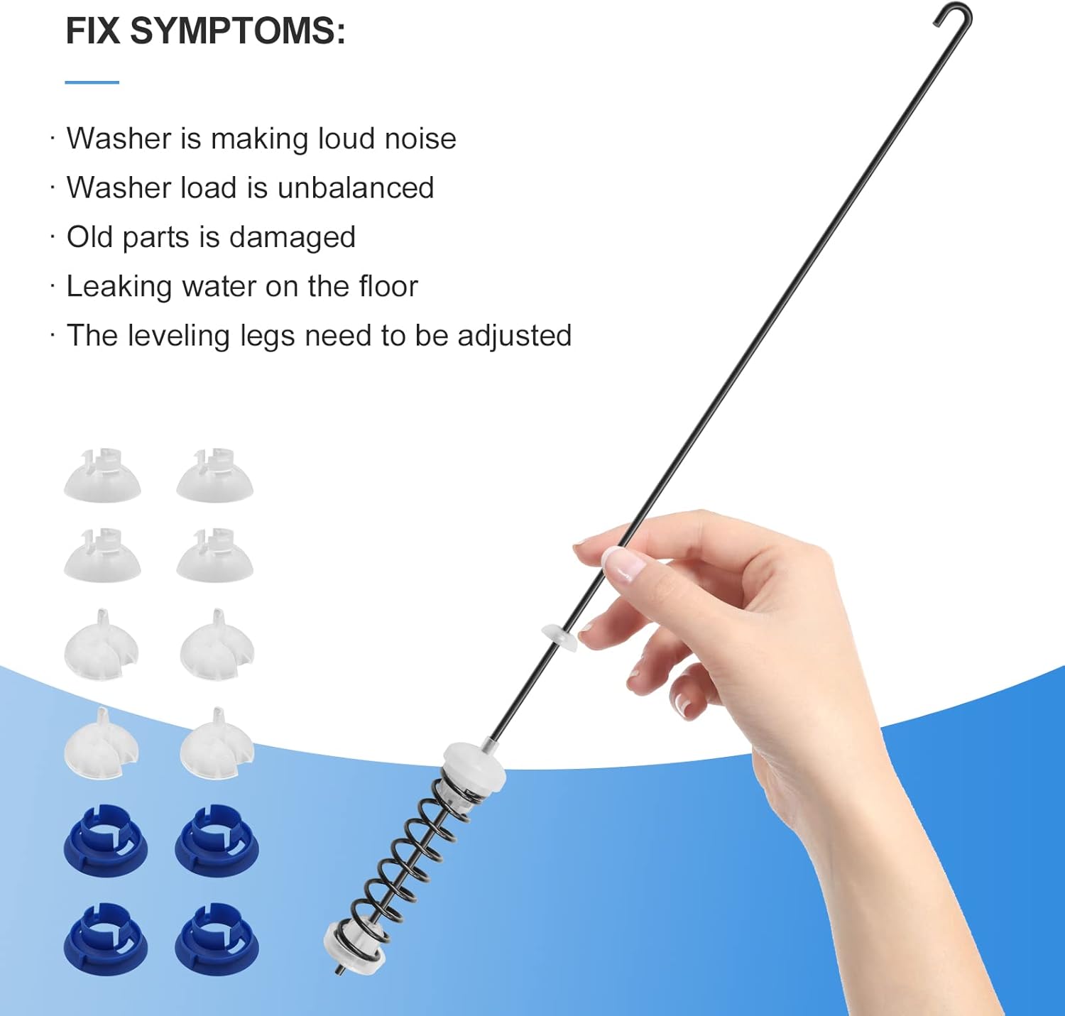 W11130362 Washer Suspension Kit - Compatible with Whirlpool,May-tag,Ken-more,Amana,Washing Machine - Fit WTW5000DW0, WTW5000DW2, MVWC565FW0