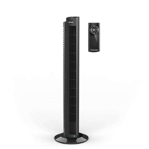 Vornado OZI42DC Tower Fan with Remote and Timer, Oscillating Standing Fan for Bedroom, Variable Speed for Precise Control