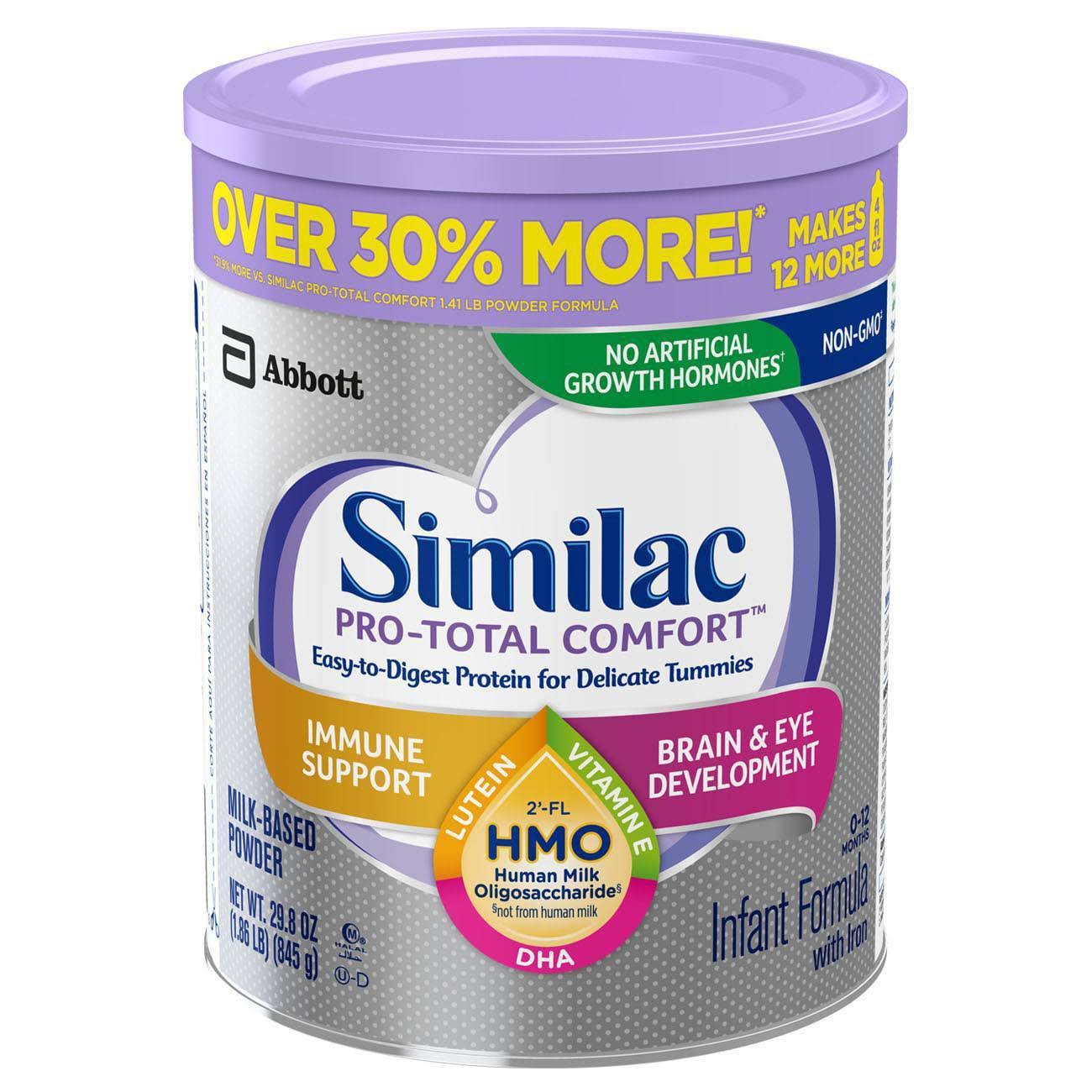 Similac 4pk Pro-Total Comfort Infant Formula with Iron Milk-Based Powder - 119.2oz