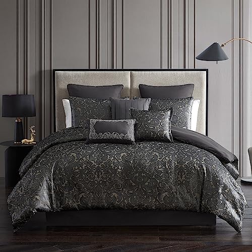 Riverbrook Home 100% Polyester Comforter Set, Queen, Hillcrest - Ivory/Gold, 9 Piece Set