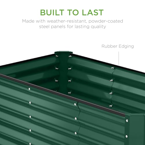 Best Choice Products 8x4x2ft Outdoor Metal Raised Garden Bed, Deep Root Planter Box for Vegetables, Flowers, Herbs
