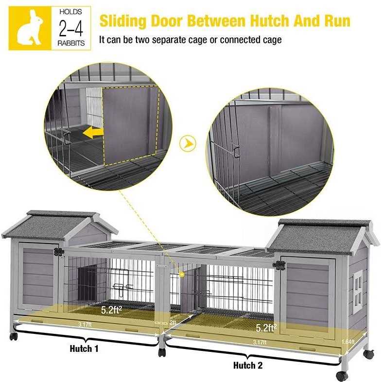 Aivituvin Wooden Large Rabbit House Indoor Rabbit House AIR68 - Pet Supplies online store