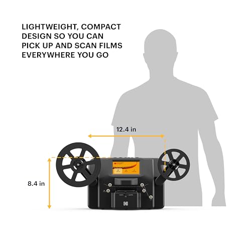 KODAK REELS 8mm & Super 8 Films Digitizer Converter with Big 5&rdquo; Screen, Scanner Converts Film Frame by Frame to Digital MP4 Files for Viewing