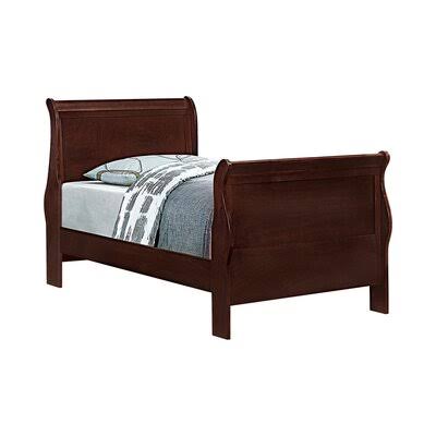 Duplessis Low Profile Sleigh Bed Canora Grey Color: Red Brown, Mattress Size: Twin