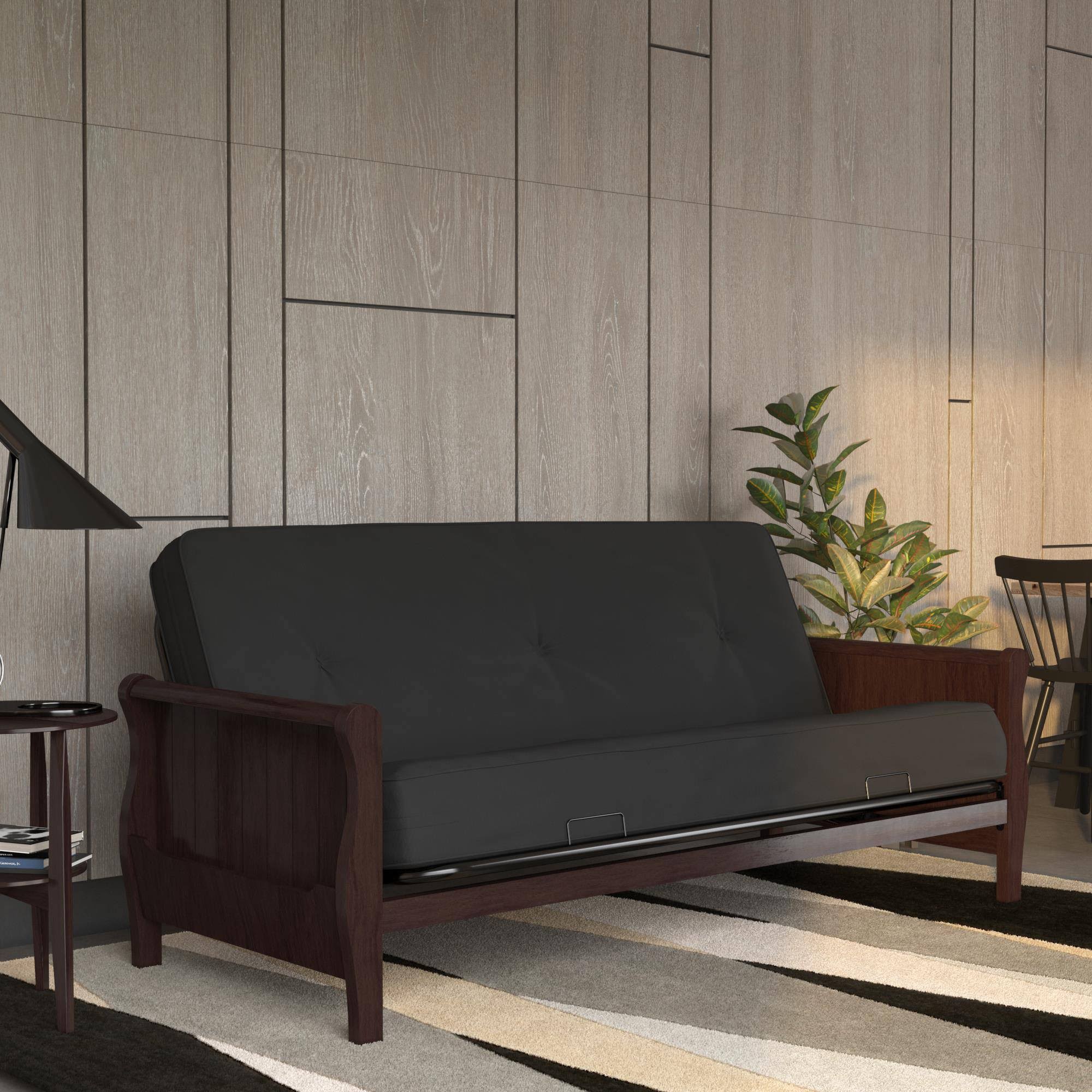 Full 8x22 Polyester Futon Mattress Gray - Room u0026 Joy