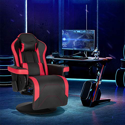 Modern-Depo Gaming Recliner Chair with Speakers, Massage, High Back, Cupholder, Headrest, Lumbar Support