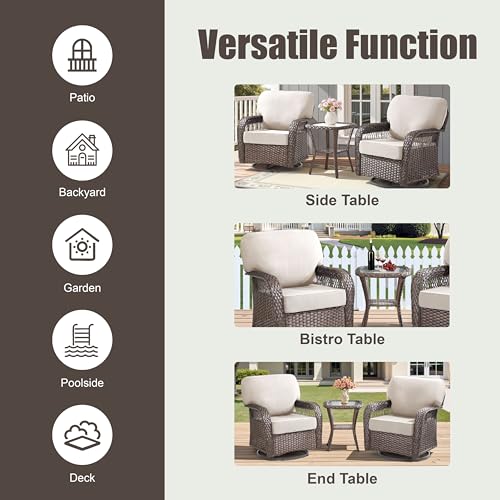 7 Pieces Outdoor Furniture Set with Swivel Chairs