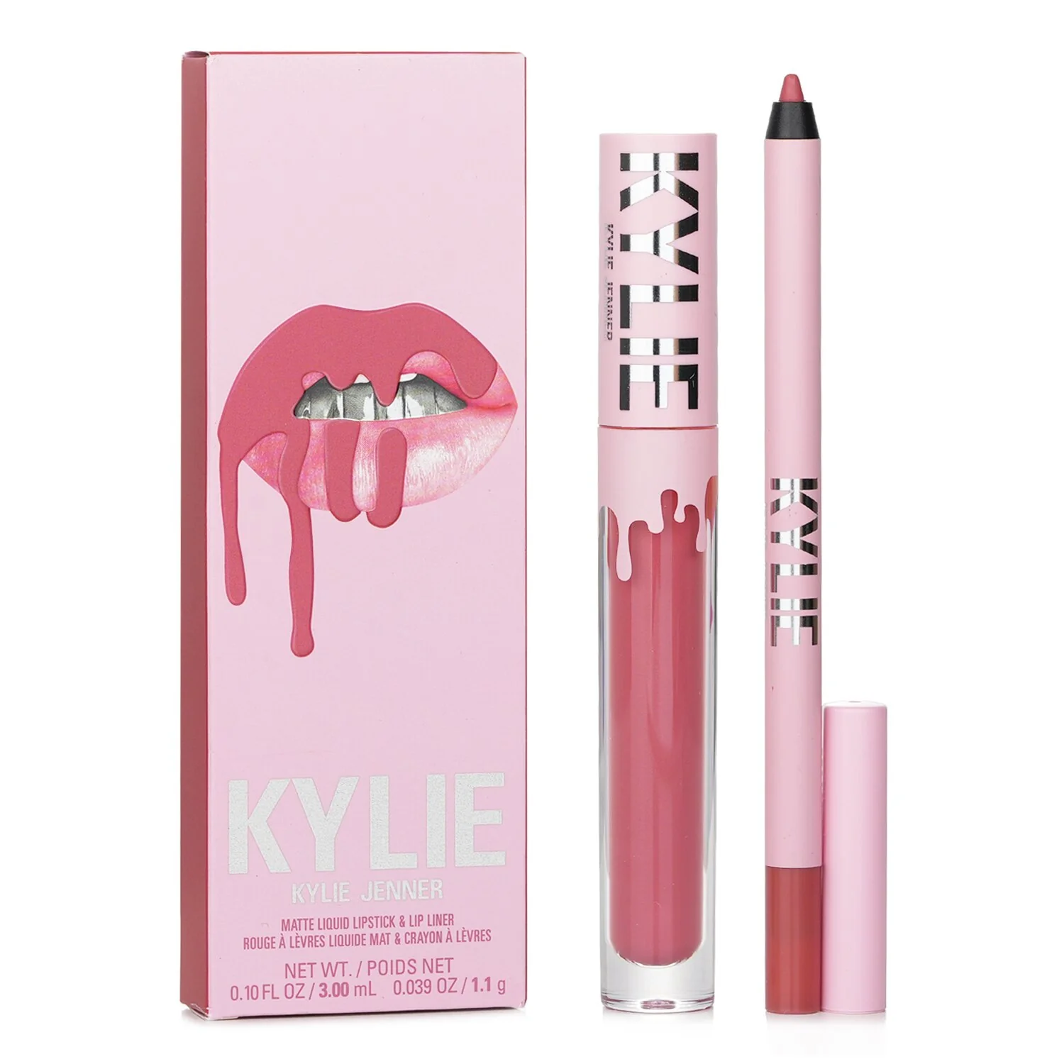 Kylie By Kylie Jenner Matte Lip Kit: Matte Liquid Lipstick 3ml + Lip Liner 1.1g - # 802 Candy K Matte (box slightly damage) 2pcs