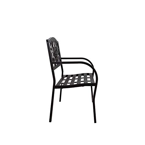 Evergreen Garden Sunflower Garden Bench Outdoors & Indoors | Cast Iron Metal Patio Bench | Outdoor Seating Furniture | Seats for Park, Porch, Deck