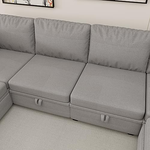 Modular Sectional Sofa, Modern U Shaped Sofa Couch with Storage, Soft Sponges & High Supportive