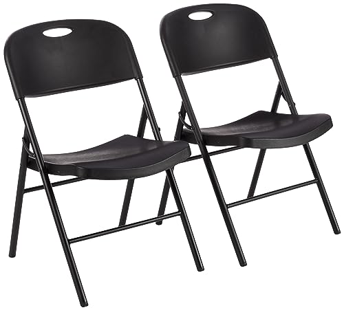 Amazon Basics Sturdy Foldable Plastic Chair, Portable, 350-Pound Capacity, White, 6-Pack