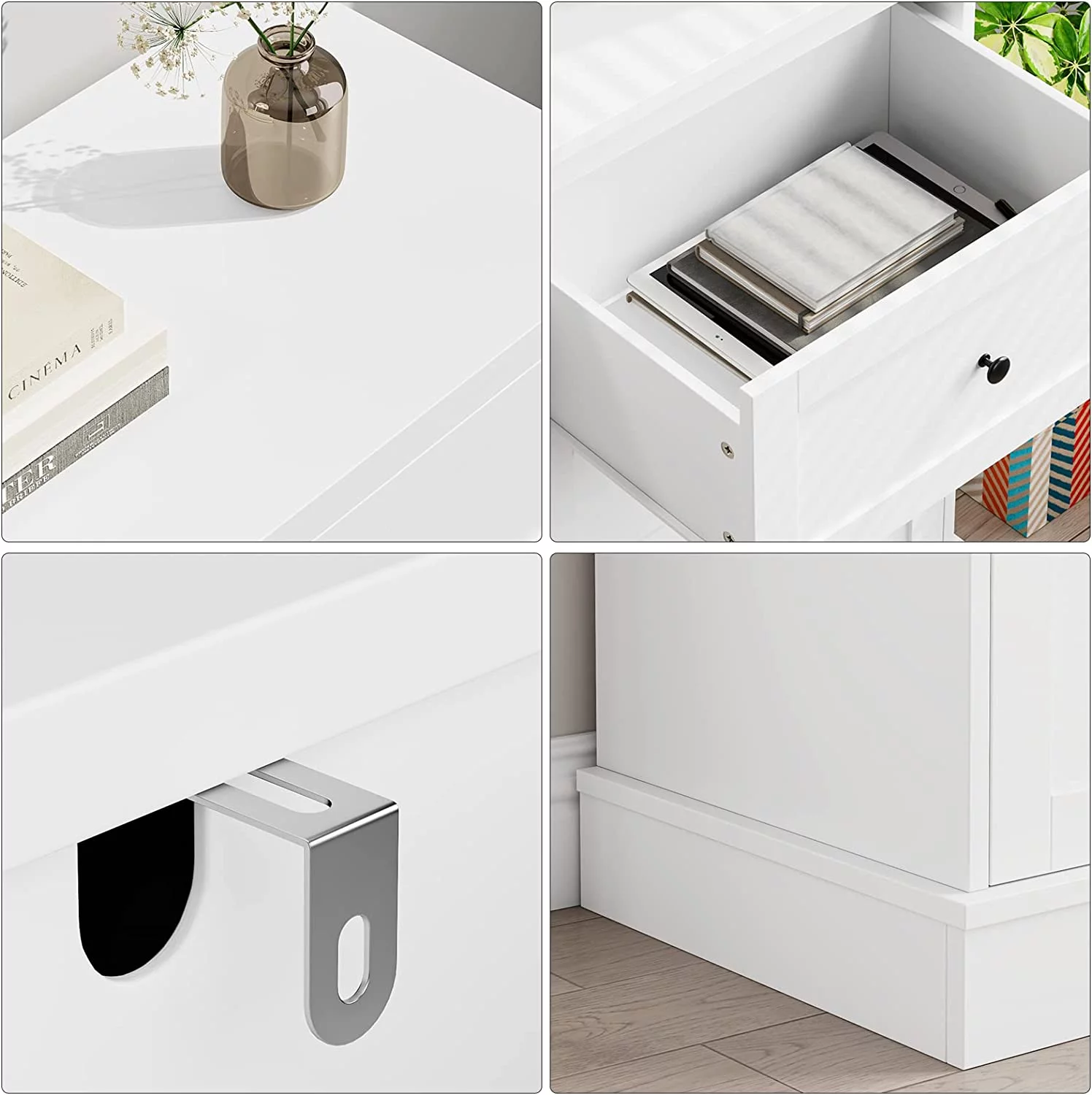 White Dresser  6 Drawer Dresser White   Double Chest with Deep Drawers  Wide  Organizer Cabinet for Living Room