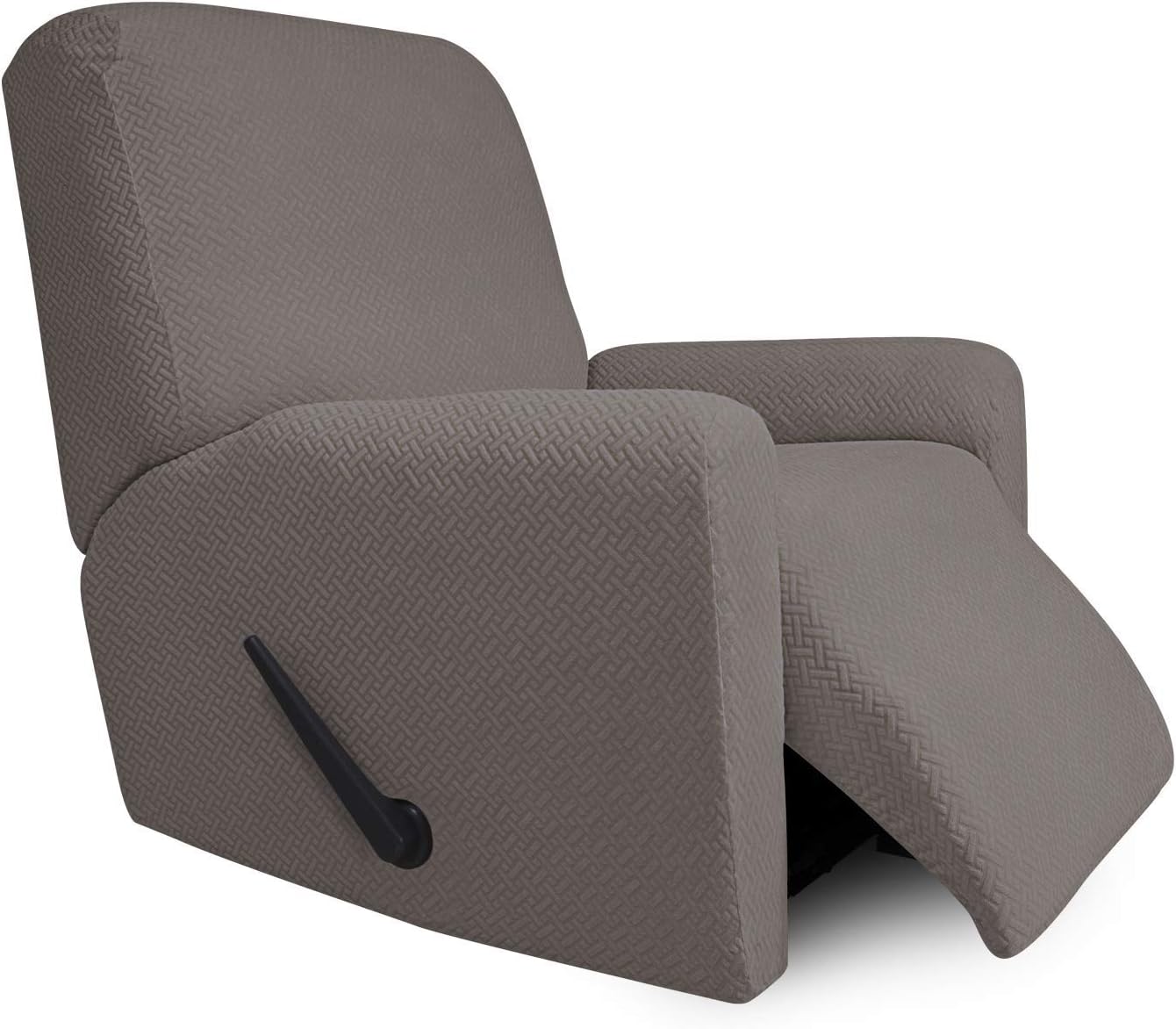 Easy-Going Stretch Jacquard Recliner Couch Cover, 4-Piece Soft Sofa Cover, Sofa Slipcover with Elastic Loop, Washable Furniture Protector for Kids