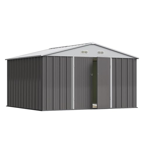 Greesum 5×3 FT Outdoor Storage Shed, Metal Storaged Sheds Without Floor, Tool Sheds with Lockable Doors and Sloping Roof for Garden, Patio, Backyard