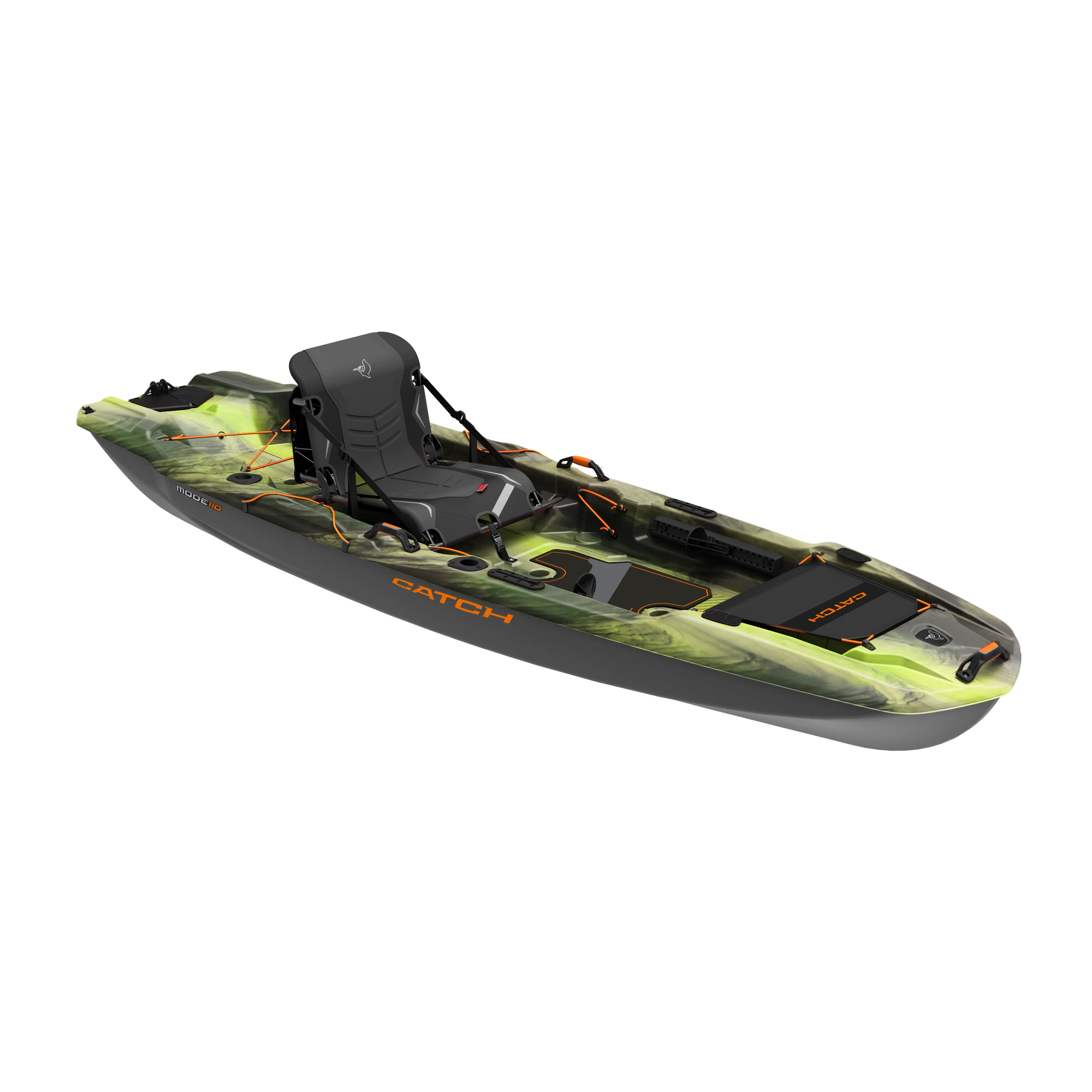 Pelican - Catch Mode 110 - Premium Angler Kayak - Fishing Kayak with Lawnchair seat - 10.5 ft - Venom - Radiant Selections