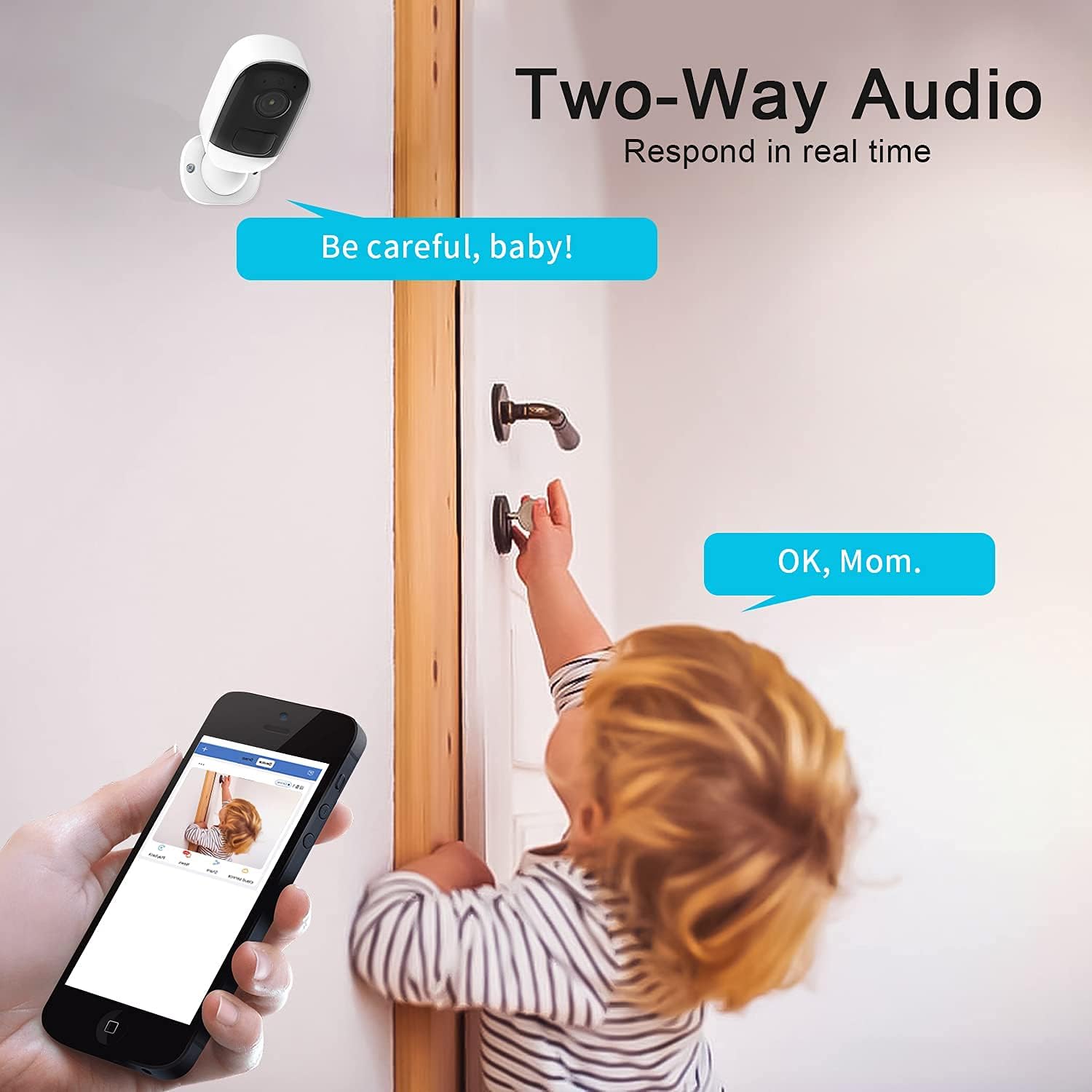 Wireless Security Camera Outdoor, 2K Indoor Security Camera for Home Security