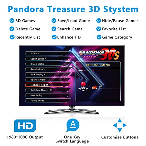FVBADE [30000 Game in 1] 70S Pandora Box Retro Games Arcade Game Console with Two Separate Host for PC & Projector & TV 3D Games 1-4 Players Category