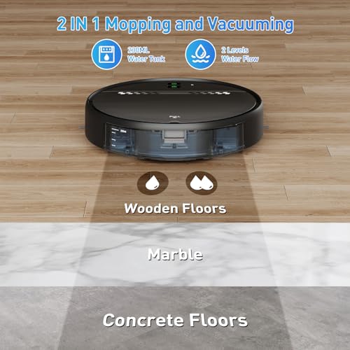 Robot Vacuum and Mop Combo, 2-in-1 Mopping Robot Vacuum Cleaner with 2300Pa Suction, 2.87'' Slim Design, Wi-Fi/App/Voice Control