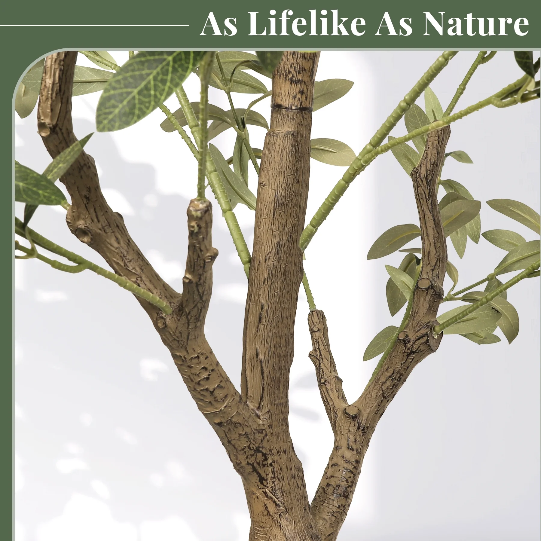 GIKPAL 7ft Artificial Olive Tree, 1872 Leaves Plastic Olive Plants Pre Potted Faux Greenry Plant for House Decorations