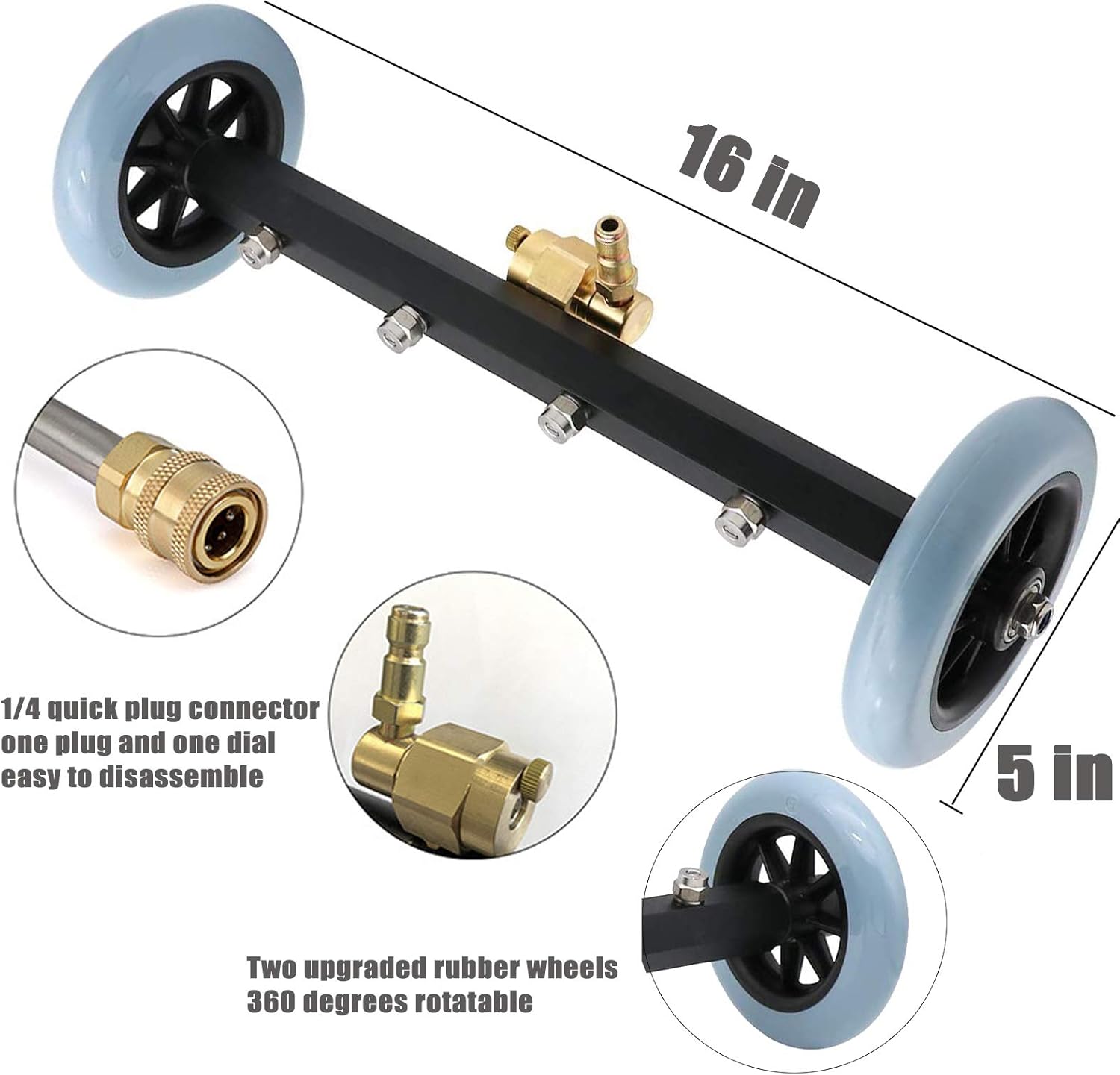SANKUU Dual-Function Undercarriage Pressure Washer, 16'' Pressure Washer Undercarriage Cleaner Water Broom
