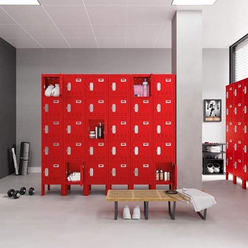 Metal Locker with 5 Doors,Lockers for Employees,66'' Steel Storage Locker for School,Gym, Office, Office,Garage