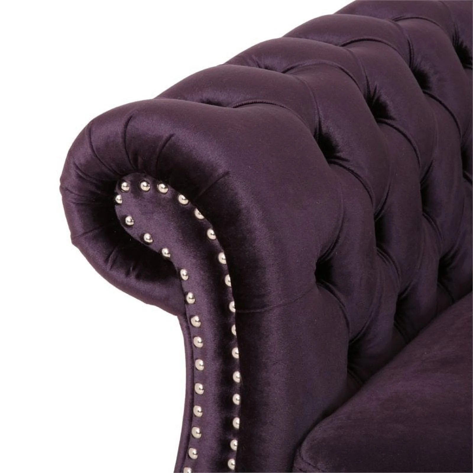 Pemberly Row 7 Seat Velvet Tufted Chesterfield Sectional in Blackberry