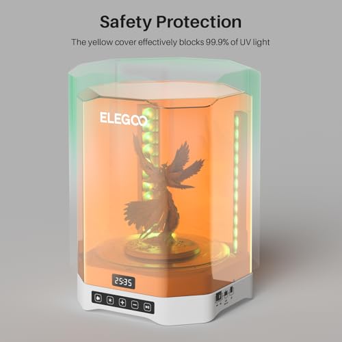 ELEGOO Mercury Plus V3.0 Wash and Cure Station, 7.5 L Large Capacity, Compatible with Mars Saturn Photon Halot MSLA LCD DLP 3D Printers