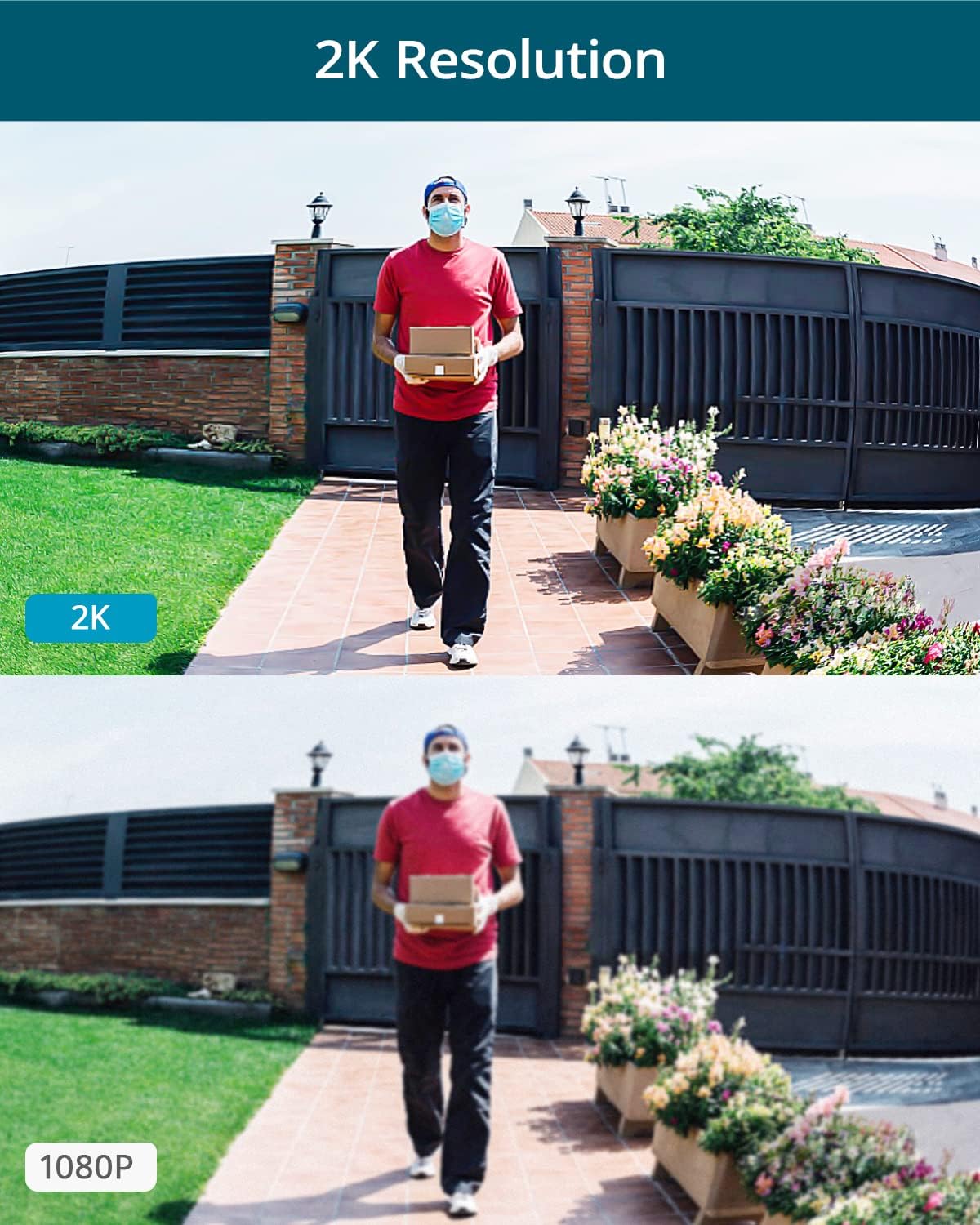 Wireless Doorbell Camera, aosu Battery-Powered Video Doorbell, 2K Resolution, No Monthly Fees, 2.4GHz WiFi, Human Detection, 120-Day Battery Life