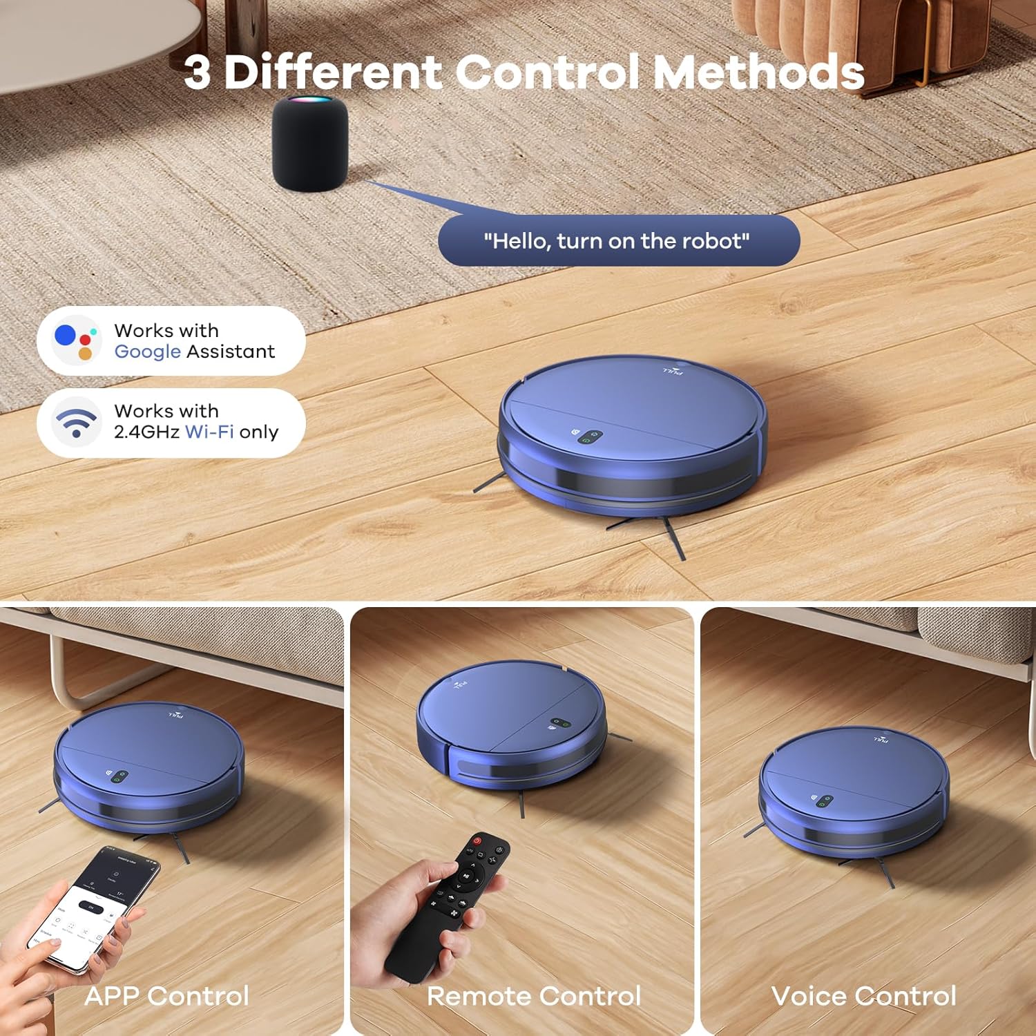 ZCWA Robot Vacuum and Mop Combo, 2 in 1 Mopping Robotic Vacuum with WiFi/App, Robotic Vacuum Cleaner, Schedule Settings, Self-Charging
