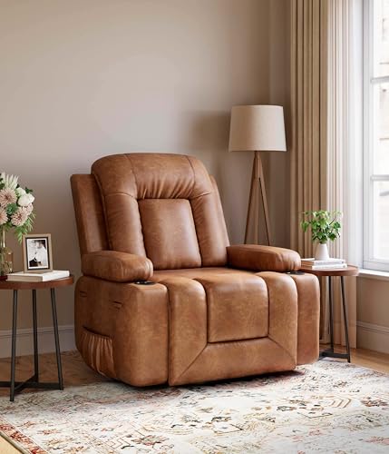 GarveeHome Power Lift Recliner Chair - Heat and Massage, Faux PU Electric Lift Recliner for Elderly & Mobility Impaired, Adjustable Back and Legs