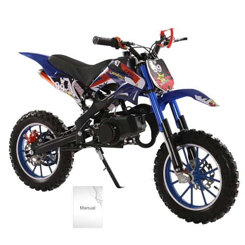 49cc Dirt Bike for Adults & Kids,Kids Dirt Bike Mini Dirt Bikes,2-Stroke Gas Power Motocross Off-Road, Mini Pit Bike with Front Rear Disc Brakes