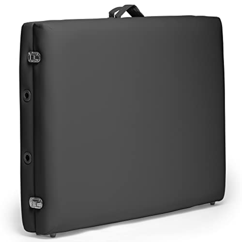Saloniture Professional Portable Folding Massage Table with Carrying Case - Black
