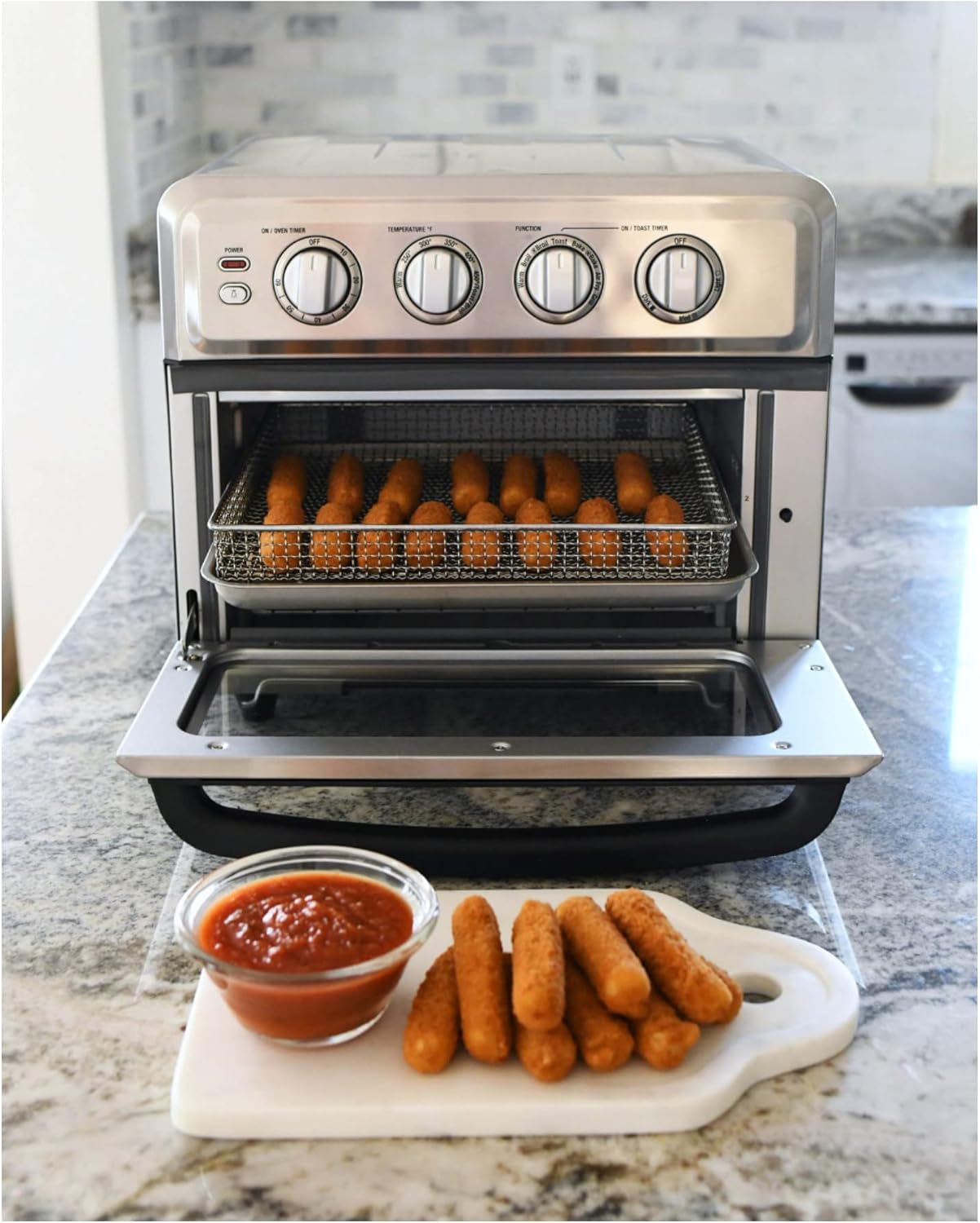 Cuisinart TOA-70 Air Fryer Toaster Oven with Grill (Stainless Steel) Bundle with Air Fryer Oven Cookbook and Oven Mitt (3 Items)