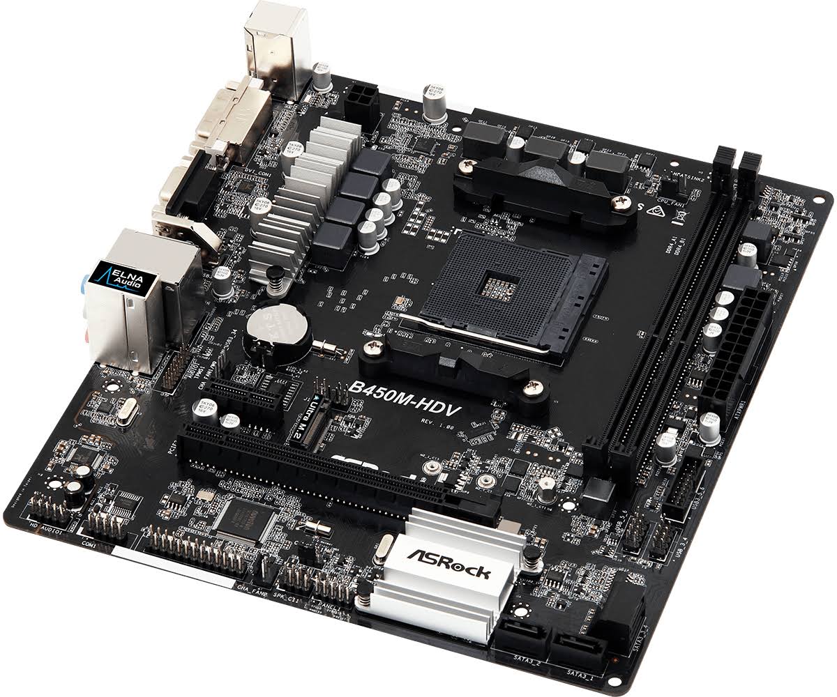 ASRock B450M-HDV AM4 AMD B450 SATA 6Gb/s USB 3.1 HDMI Micro ATX AMD Motherboard