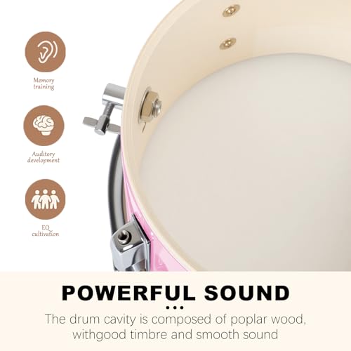 Drum Set for Kids, 3-Piece 14'' Beginner Kids Drum Kit Junior Drum Set with Bass Tom Snare Drum with Adjustable Throne, Cymbal, Pedal