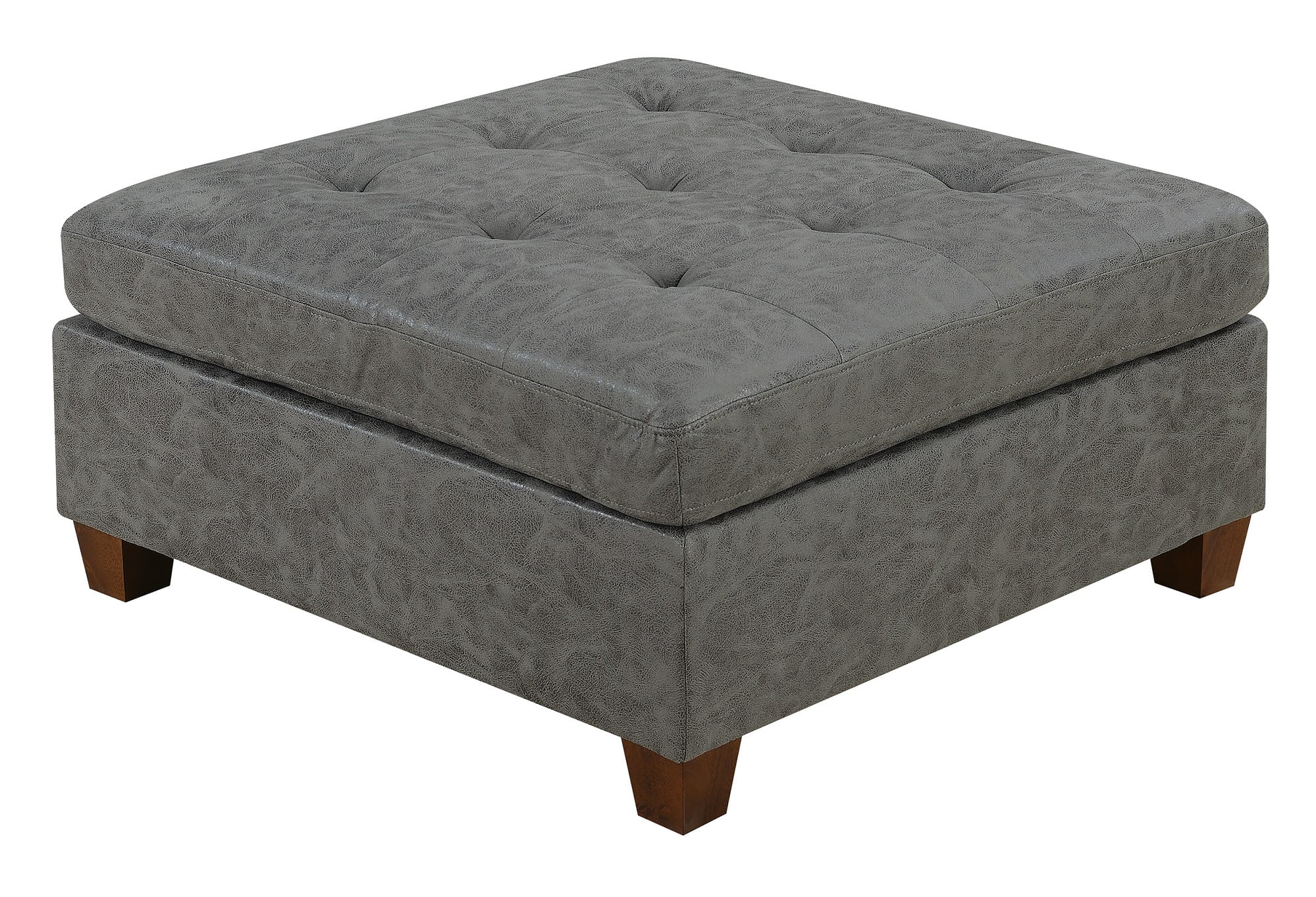 CoSoTower Living Room Furniture Antique Grey Modular Sofa Set 6Pc Set Breathable Leatherette Tufted Couch 4X Corner Wedge 1X Armless Chair and 1X