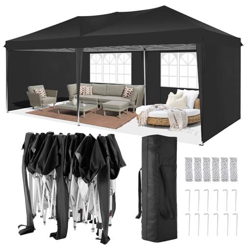 COBIZI Canopy 10x20 Pop Up Canopy Tent with 6 Sidewalls Party Tents for Parties Weddings Backyard Waterproof Canopy Outdoor Commercial Canopy Event