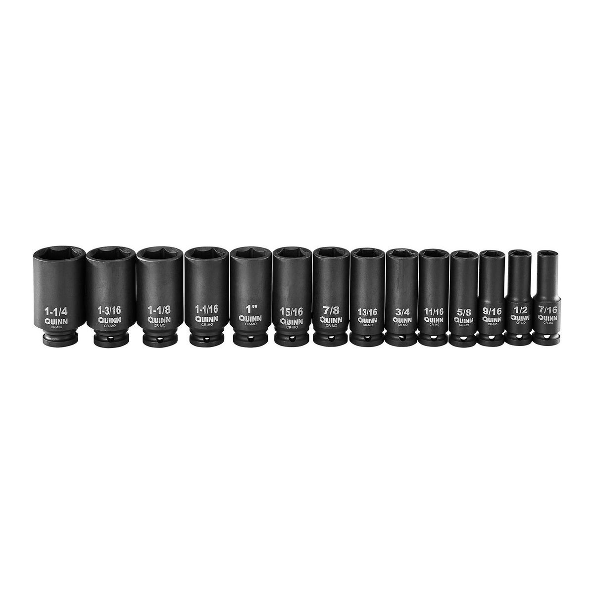 QUINN 1/2 in. Drive SAE and Metric Master Impact Socket Set, 61-Piece